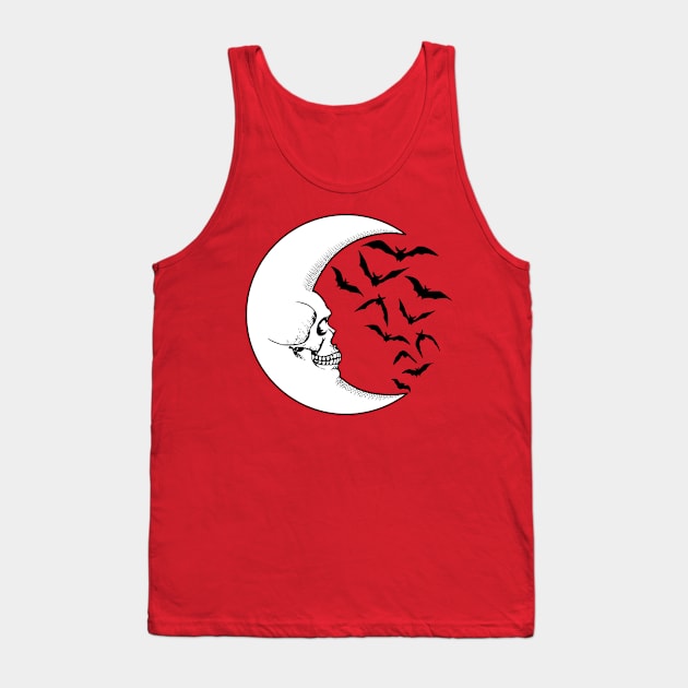 Skull Moon with Bats Tank Top by RavenWake